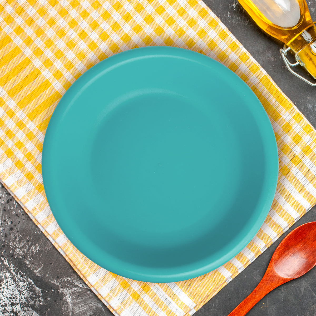 Plato Sopero de Plástico, Color Aqua