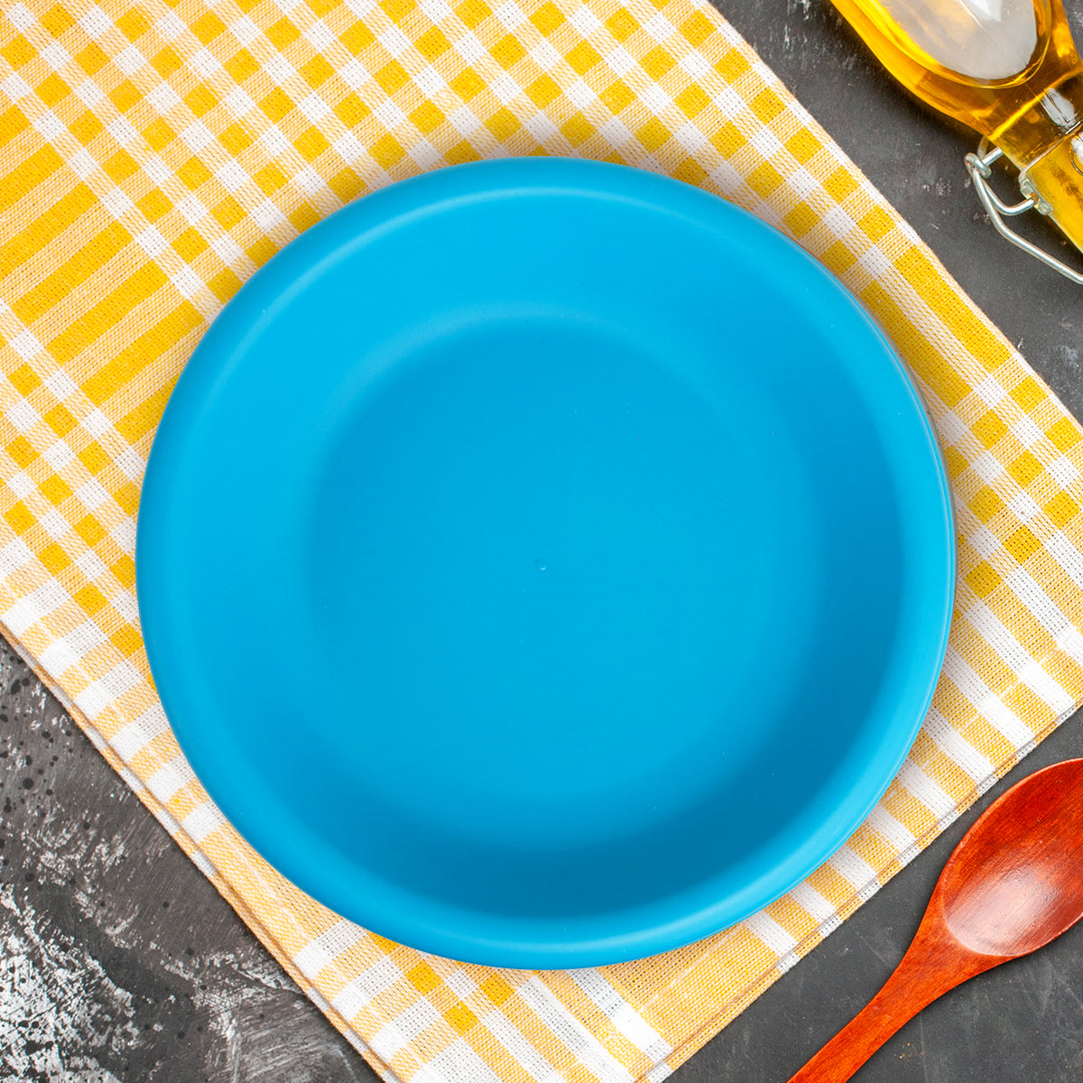 Plato Sopero de Plástico, Color Azul