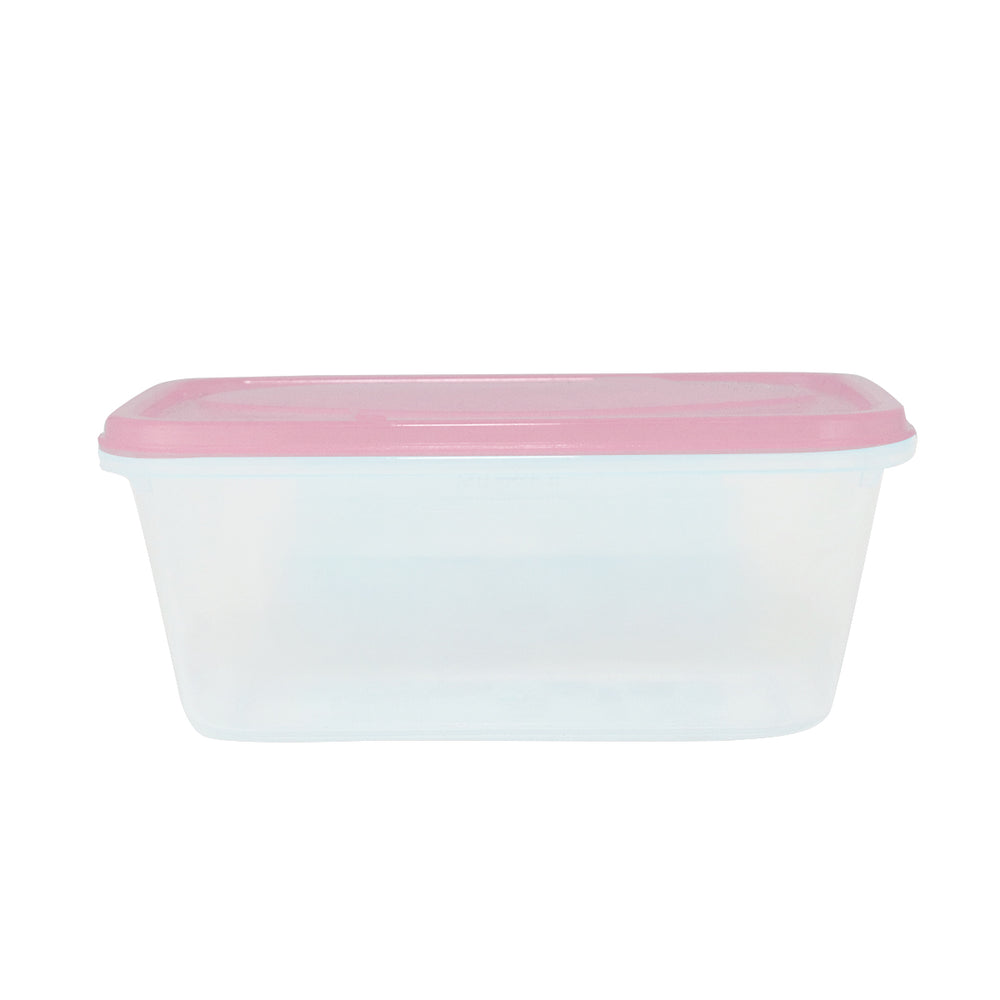 Contenedor Rectangular de Plástico color Rosa para Alimentos