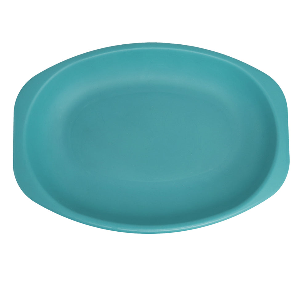 Plato Ovalado de Plástico, Color Aqua