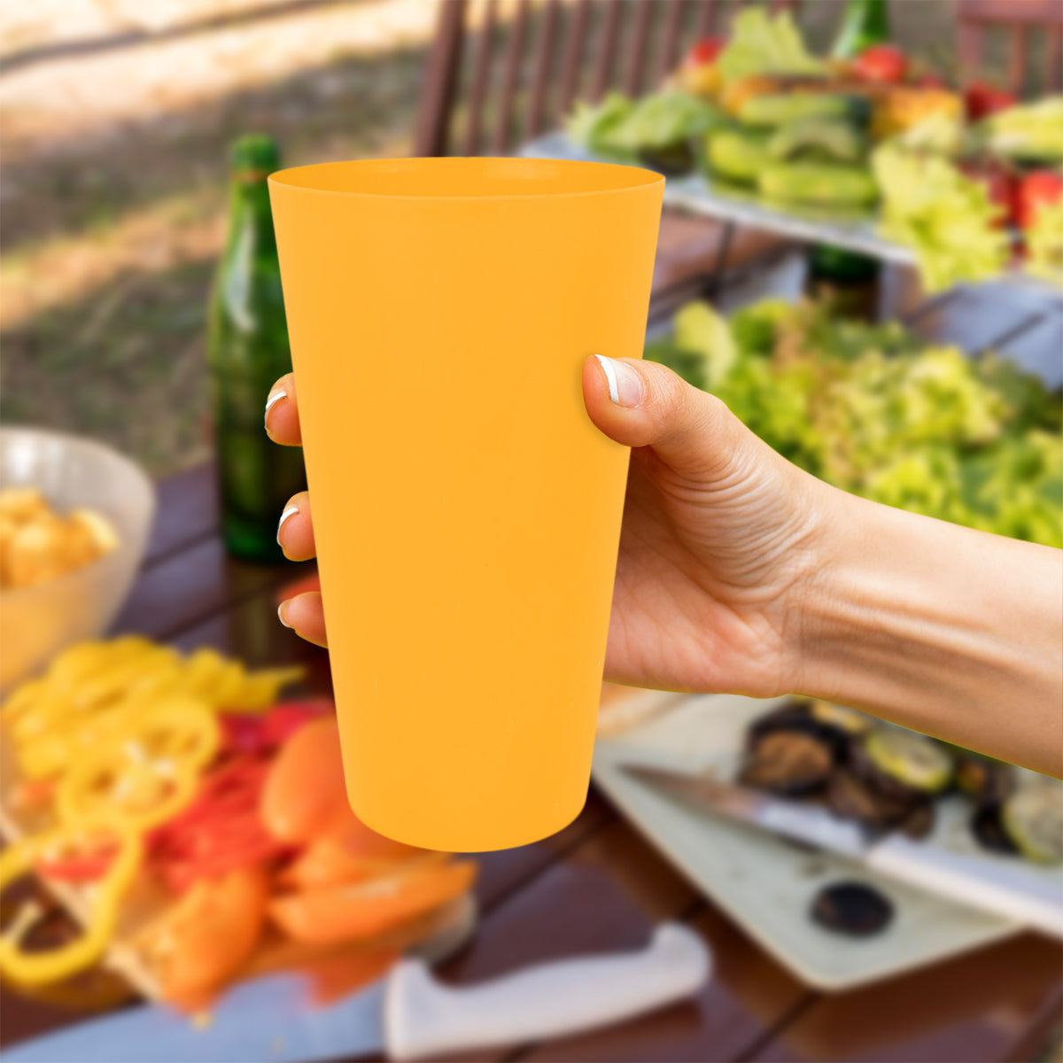Vaso de Plástico, Color Amarillo, 850 ml