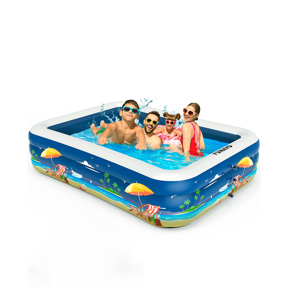 Piscina Inflable Familiar con Diseño de Playa