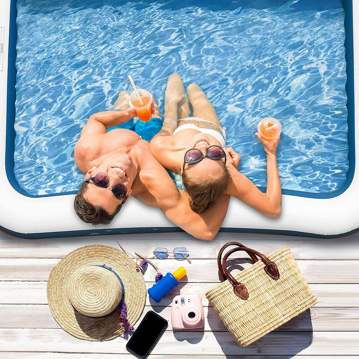 Piscina Inflable Familiar con Diseño de Playa