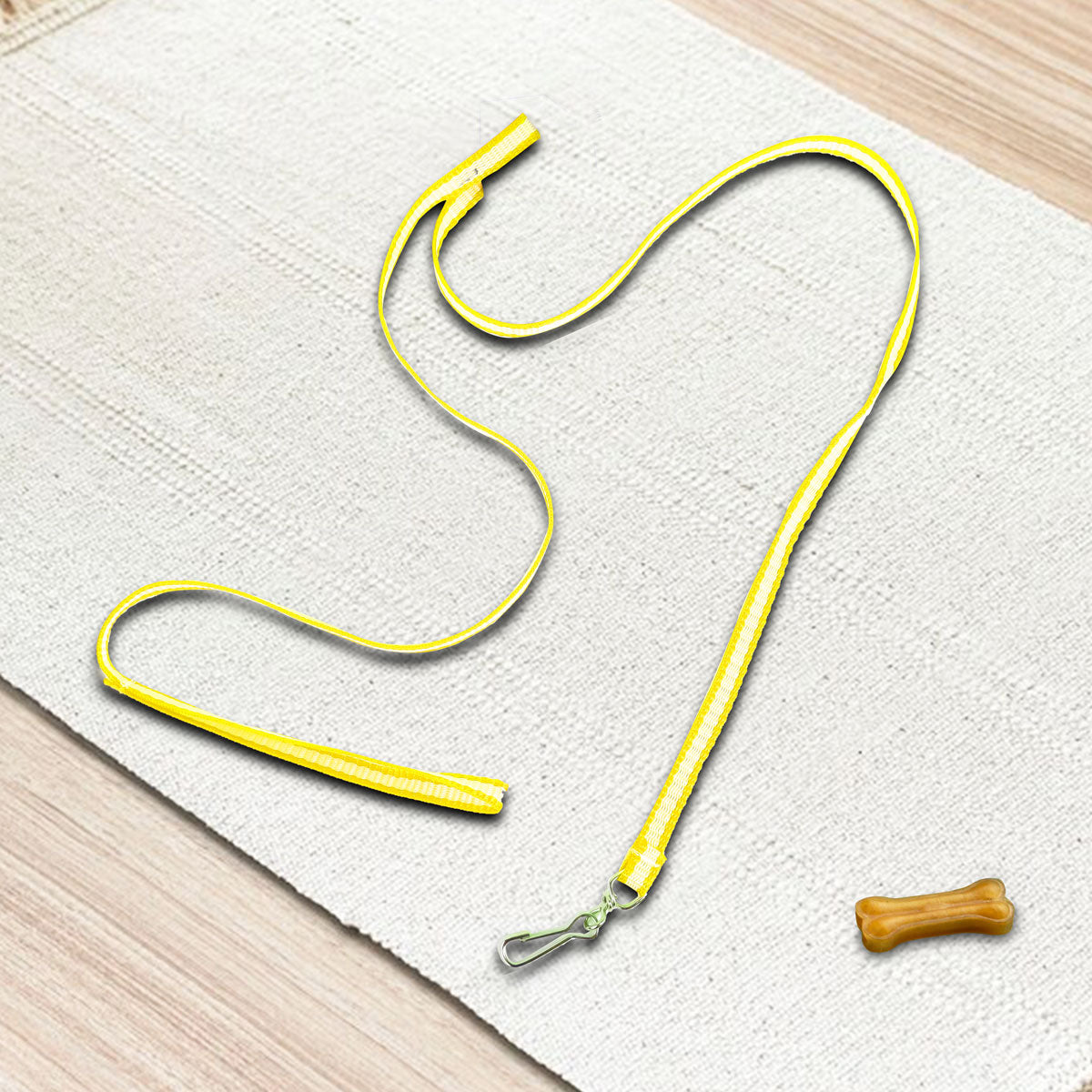 Correa Básica Color Amarillo y Blanco para Mascota