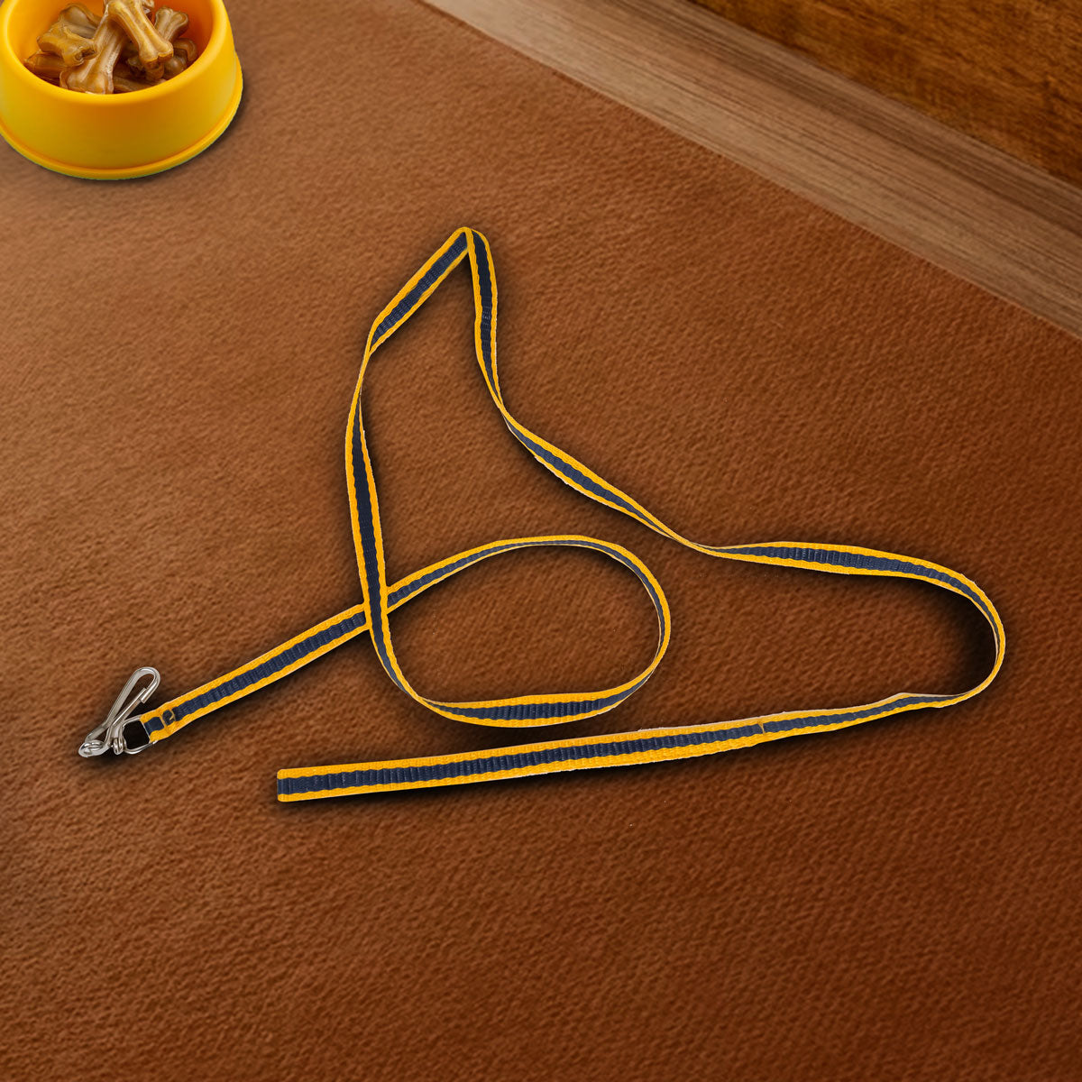 Correa Básica Color Negro con Amarillo para Mascota