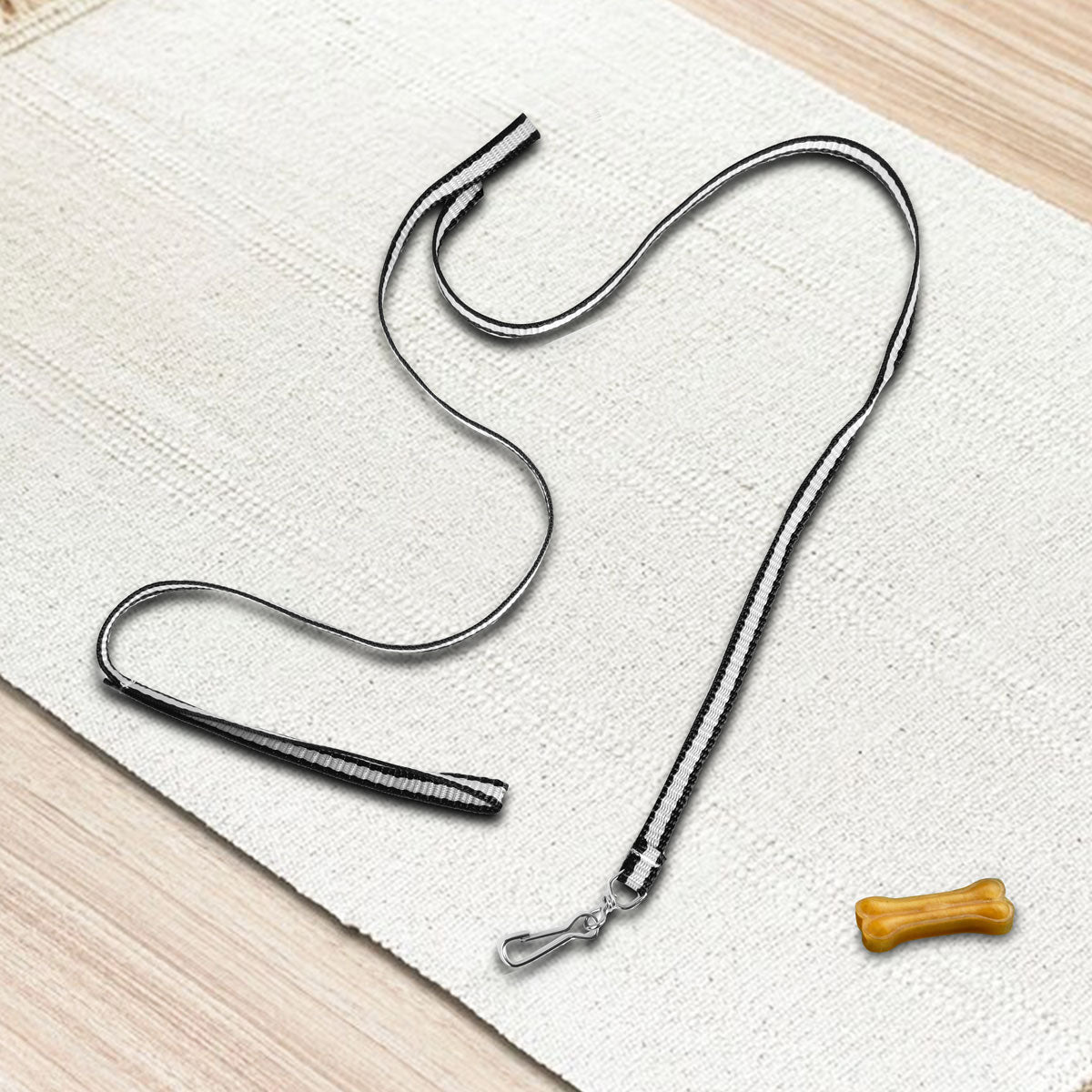 Correa Clásica Color Negro con Gris para Mascota