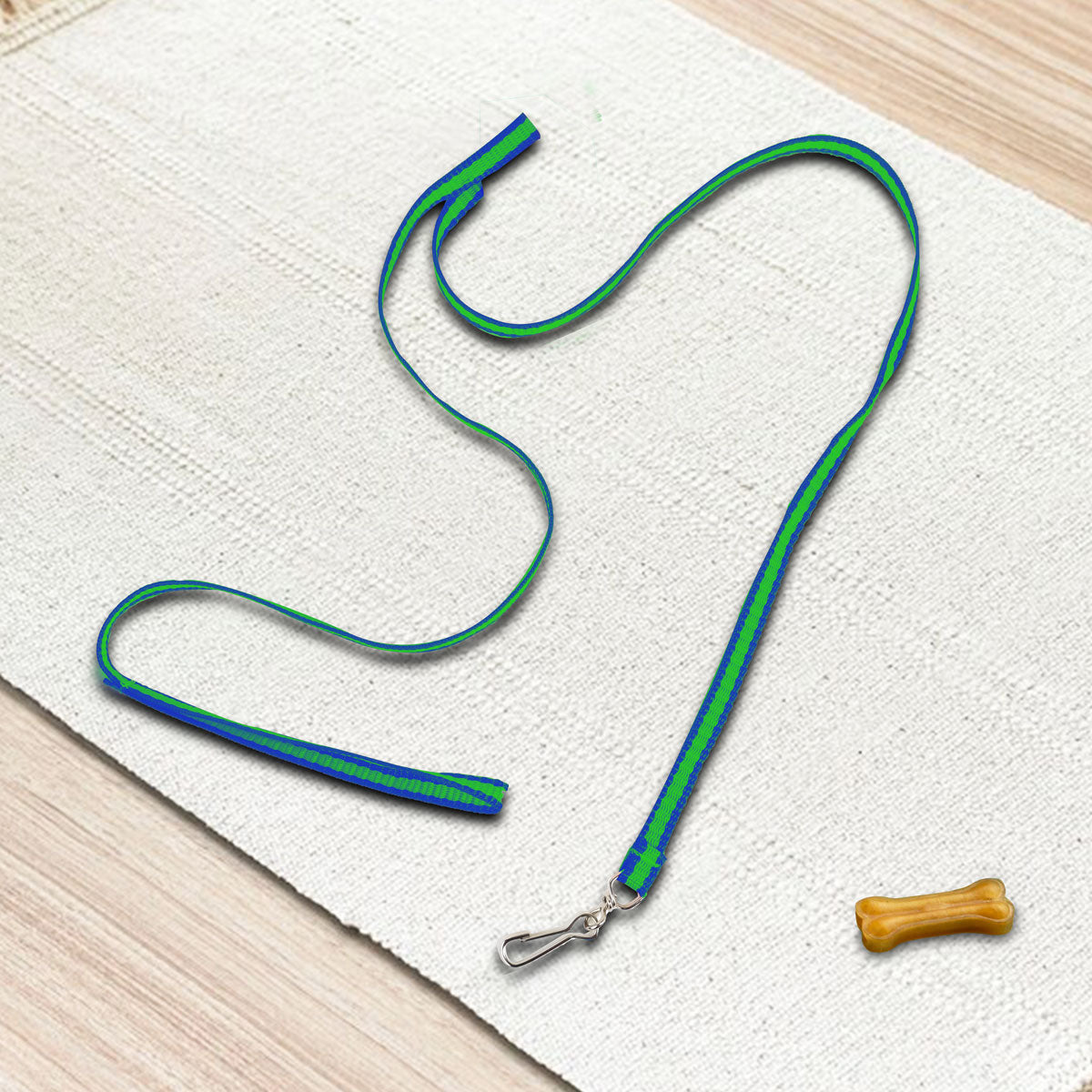 Correa Básica Color Azul con Verde para Mascota