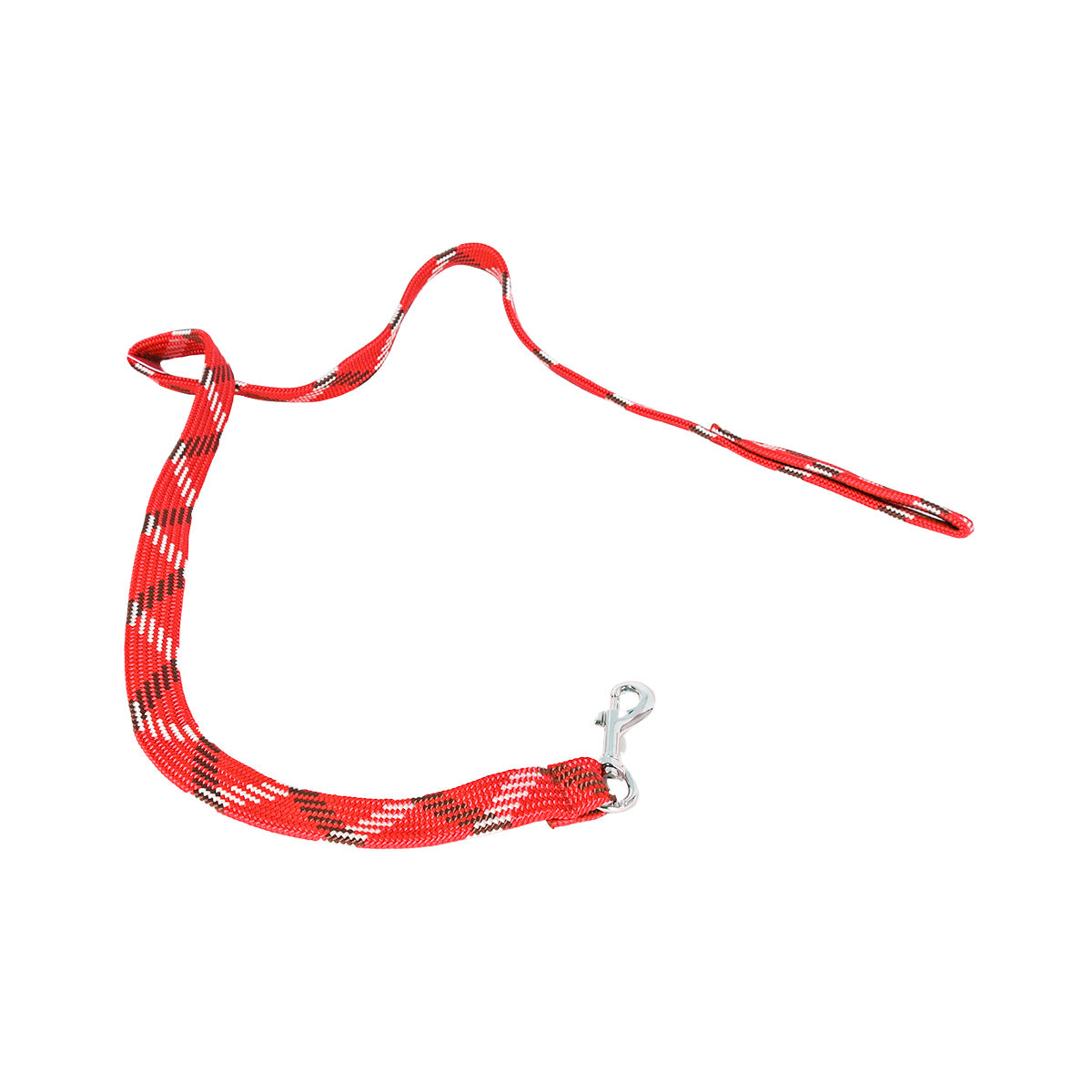 Correa Doble Tejido para Mascota, Color Rojo y Gris