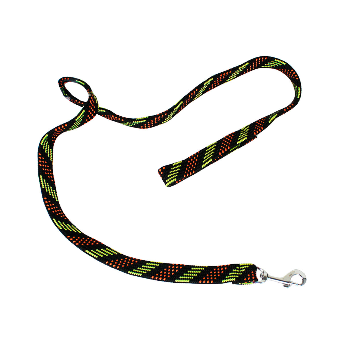 Correa Doble Tejido para Mascota, Color Verde y Naranja