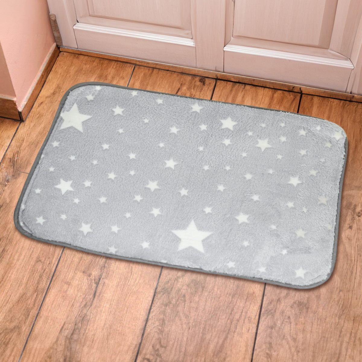 Tapete de Estrellas Suave color Gris, 40x59cm