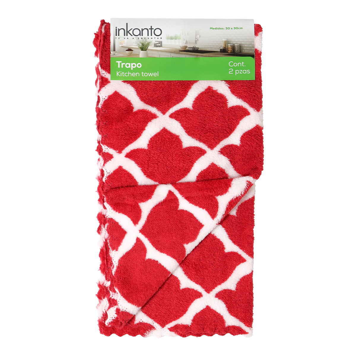 Kit de Trapos de Cocina, Rojo, 2 pzas