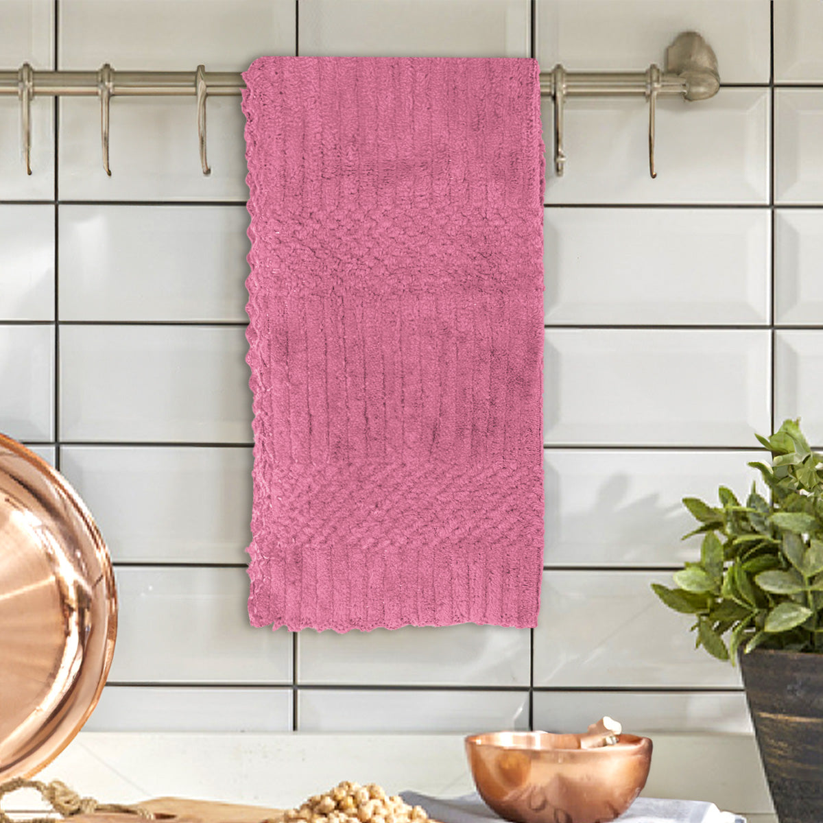 Kit de Trapos de Cocina, Color Morado, 2 pzas