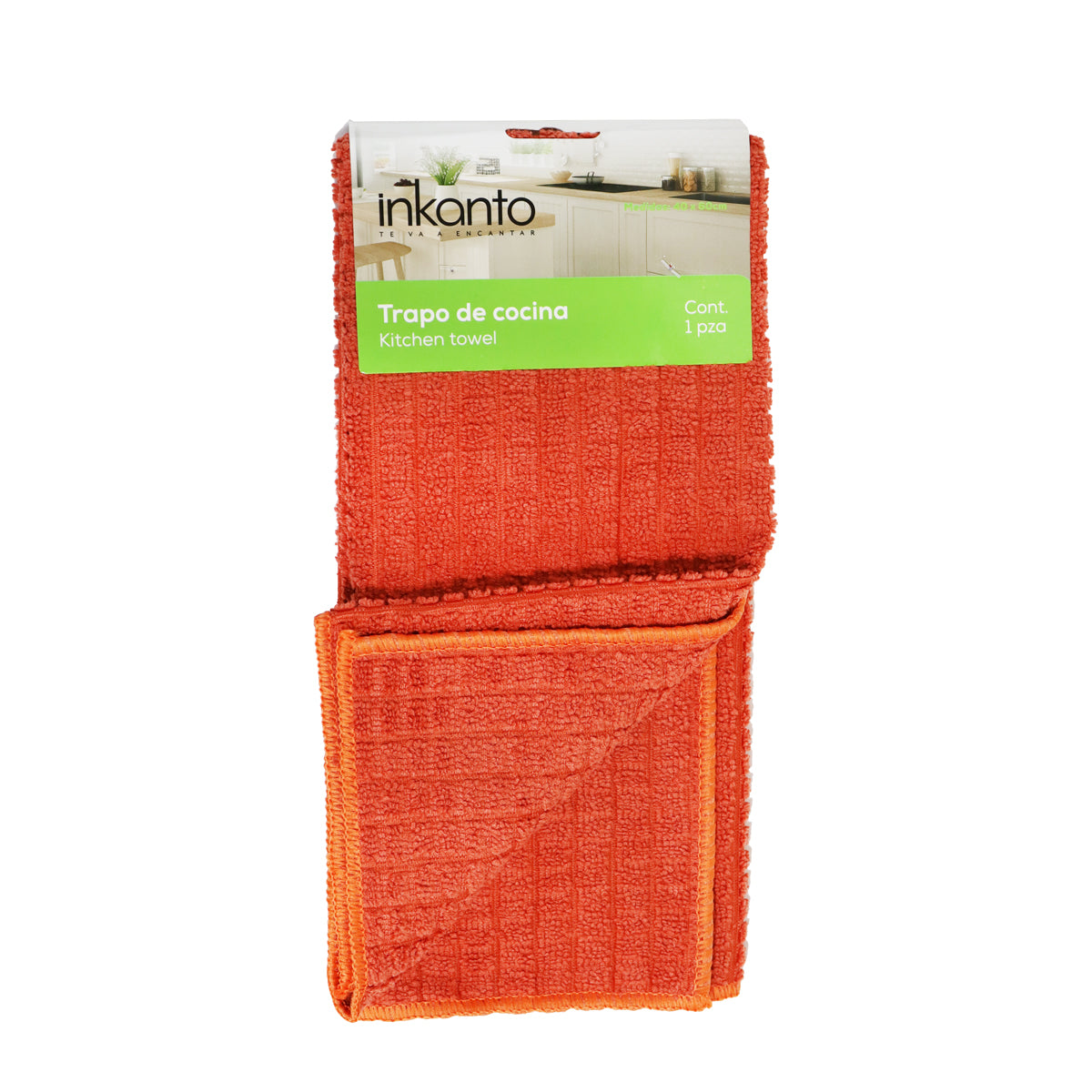 Trapo de Cocina, Color Naranja, 60x40 cm