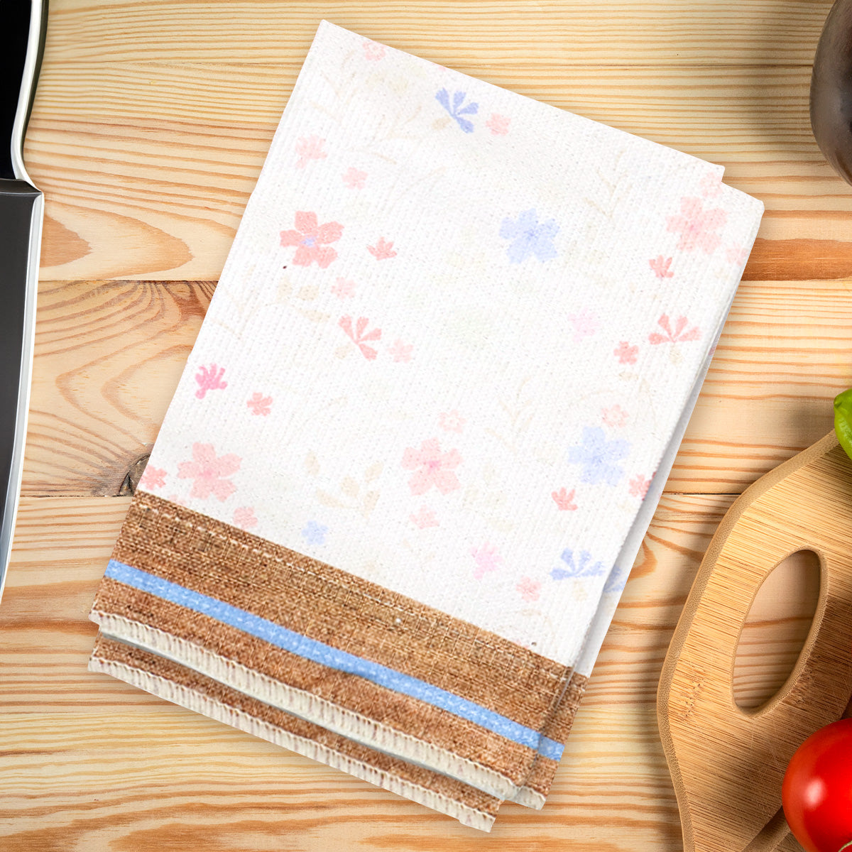 Trapo con Diseño de Flores para Cocina, 40x65cm