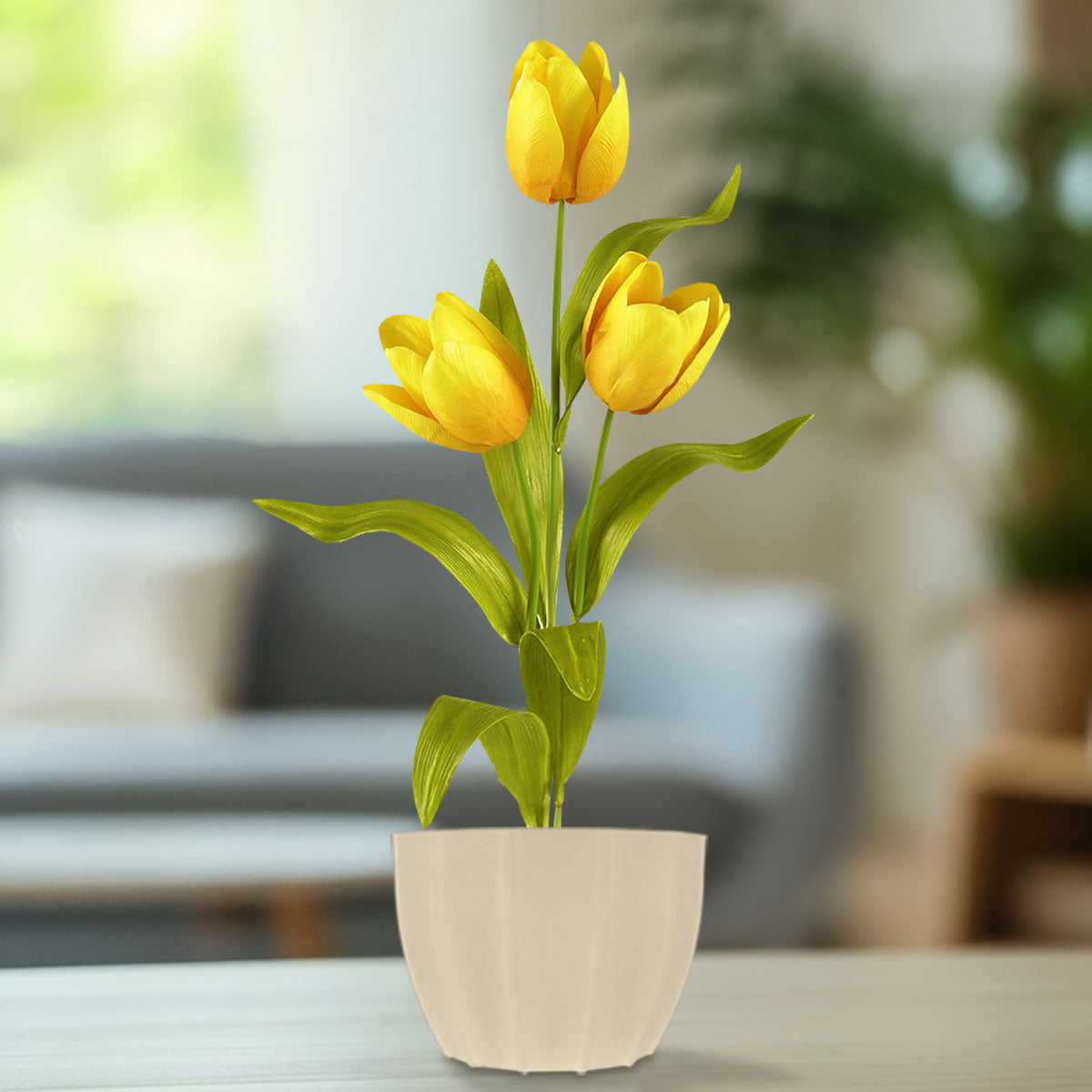 Maceta de Plástico color Beige, 14x10cm