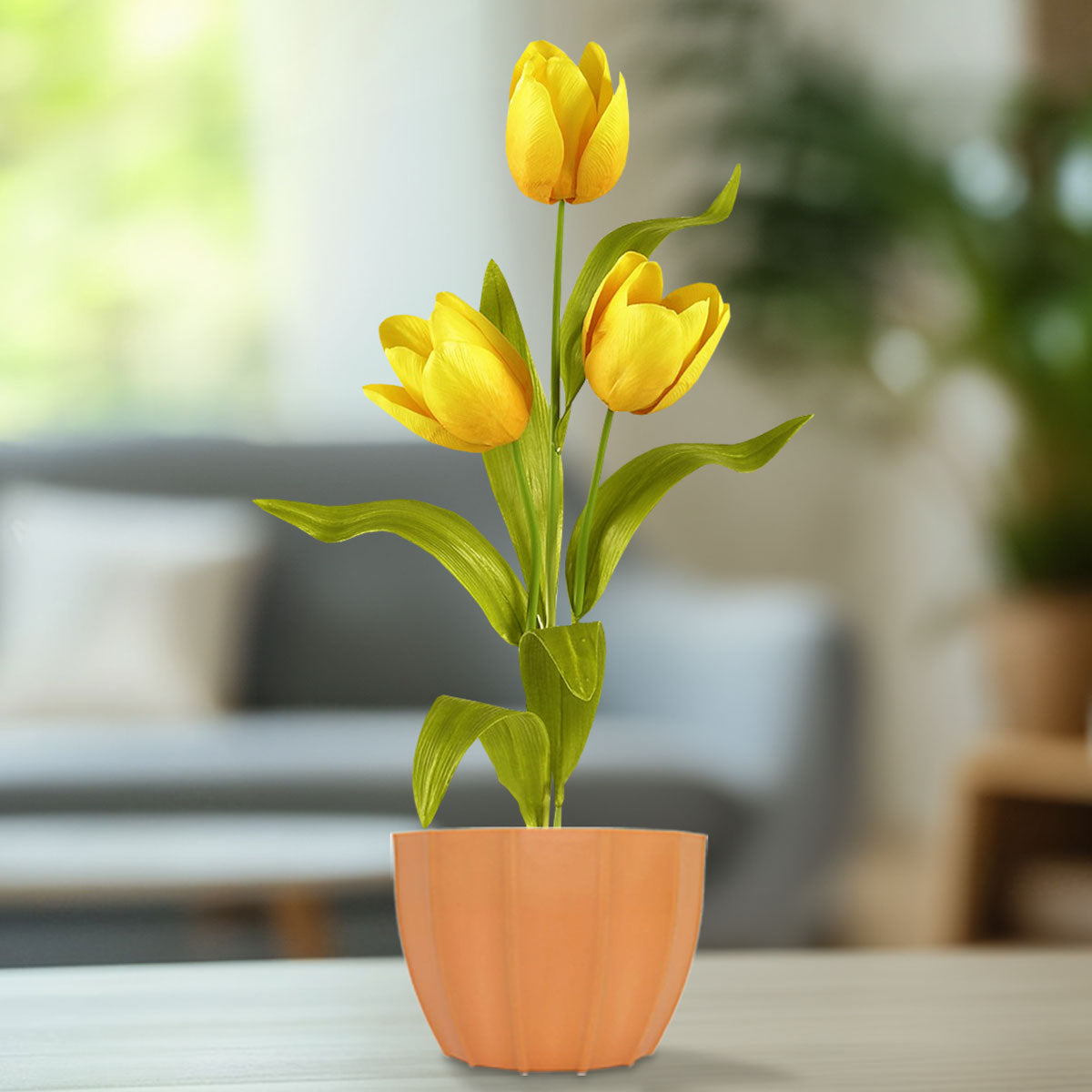 Maceta de Plástico color Naranja, 14x10cm