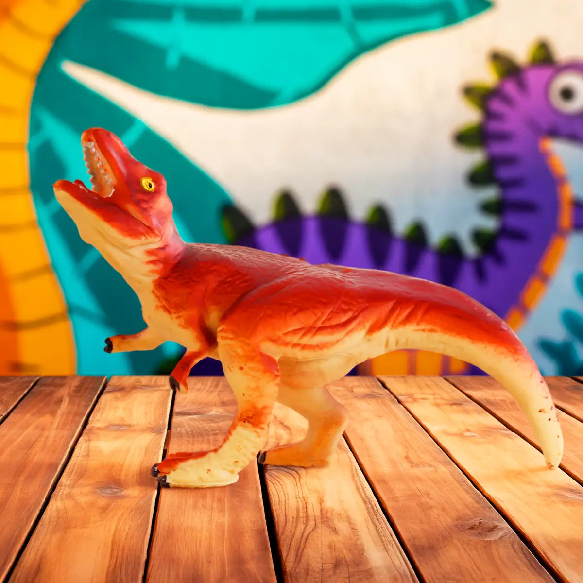 Animal de Plástico, Dinosaurio, Color Naranja