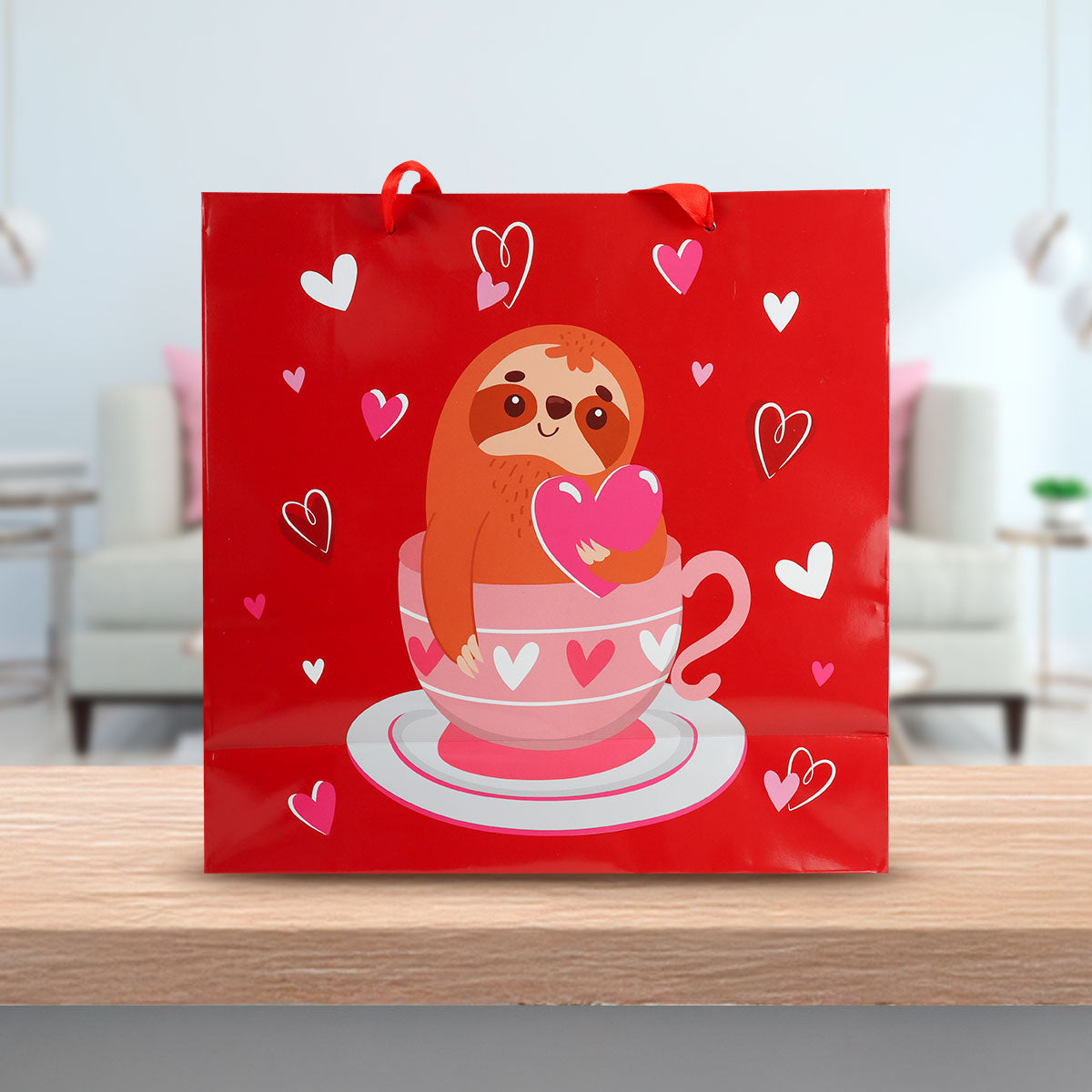 Bolsa Para Regalo Koala con Corazones, color Rojo