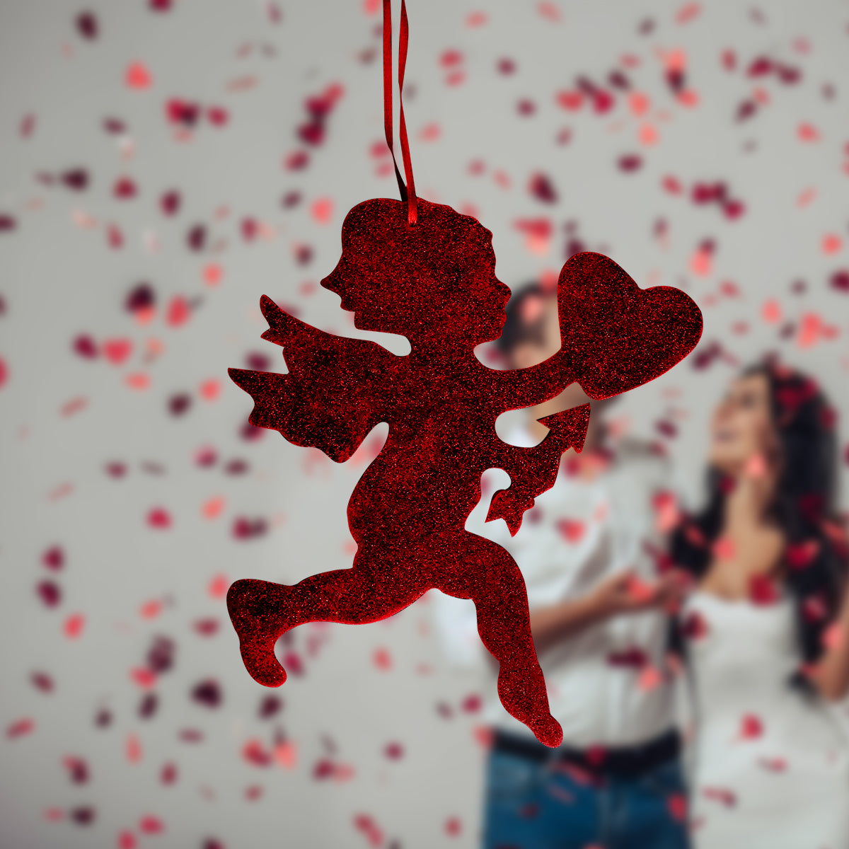 Decoración Colgante de Cupido, color Rojo 18cm