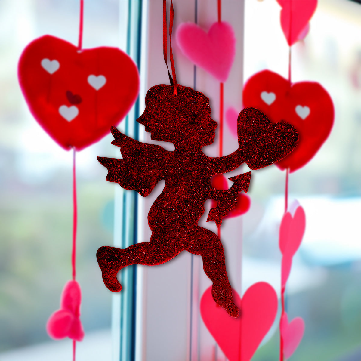 Decoración Colgante de Cupido, color Rojo 18cm