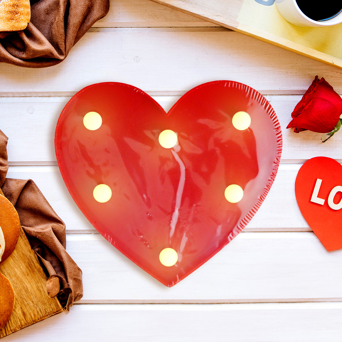 Luces Led Diseño de Corazón color Rojo