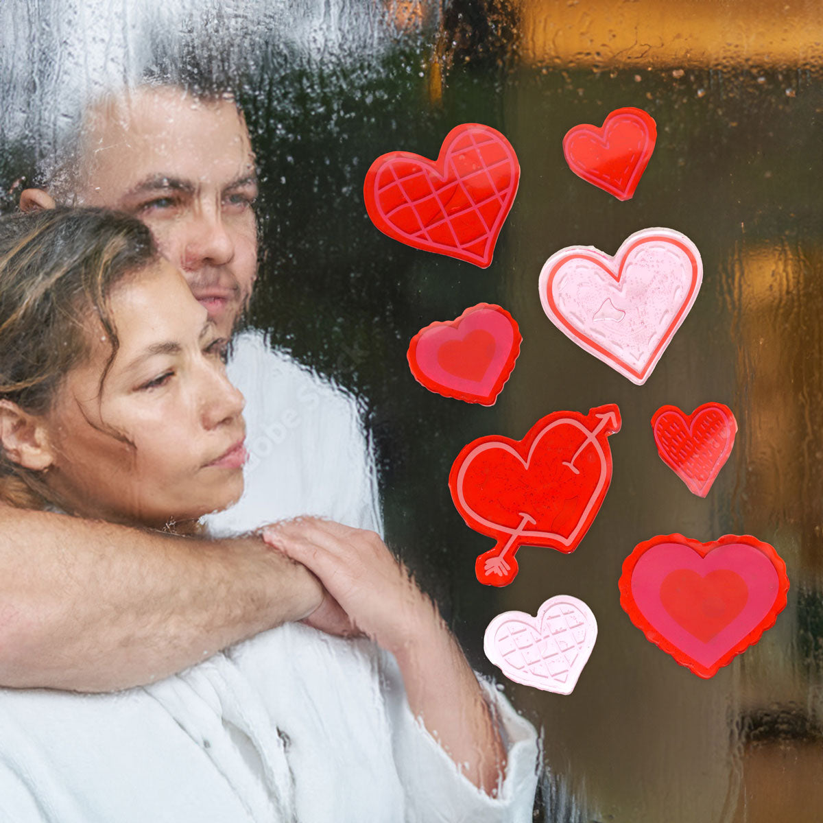 Corazones Gel Clings, Set de 10 Pzas