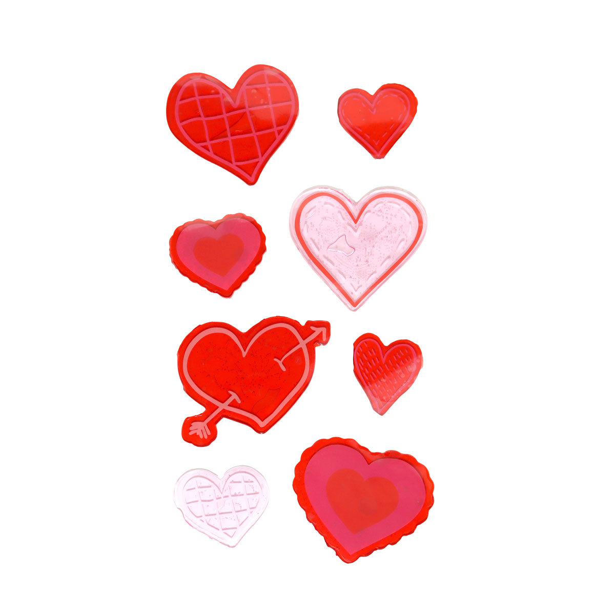 Corazones Gel Clings, Set de 10 Pzas