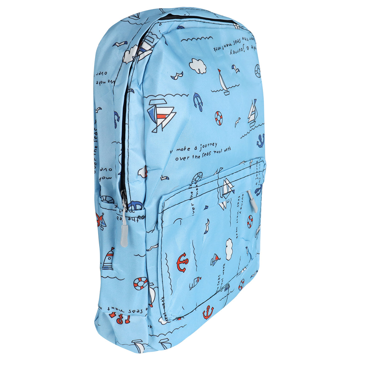 Mochila con Diseño de Barquitos, Color Azul