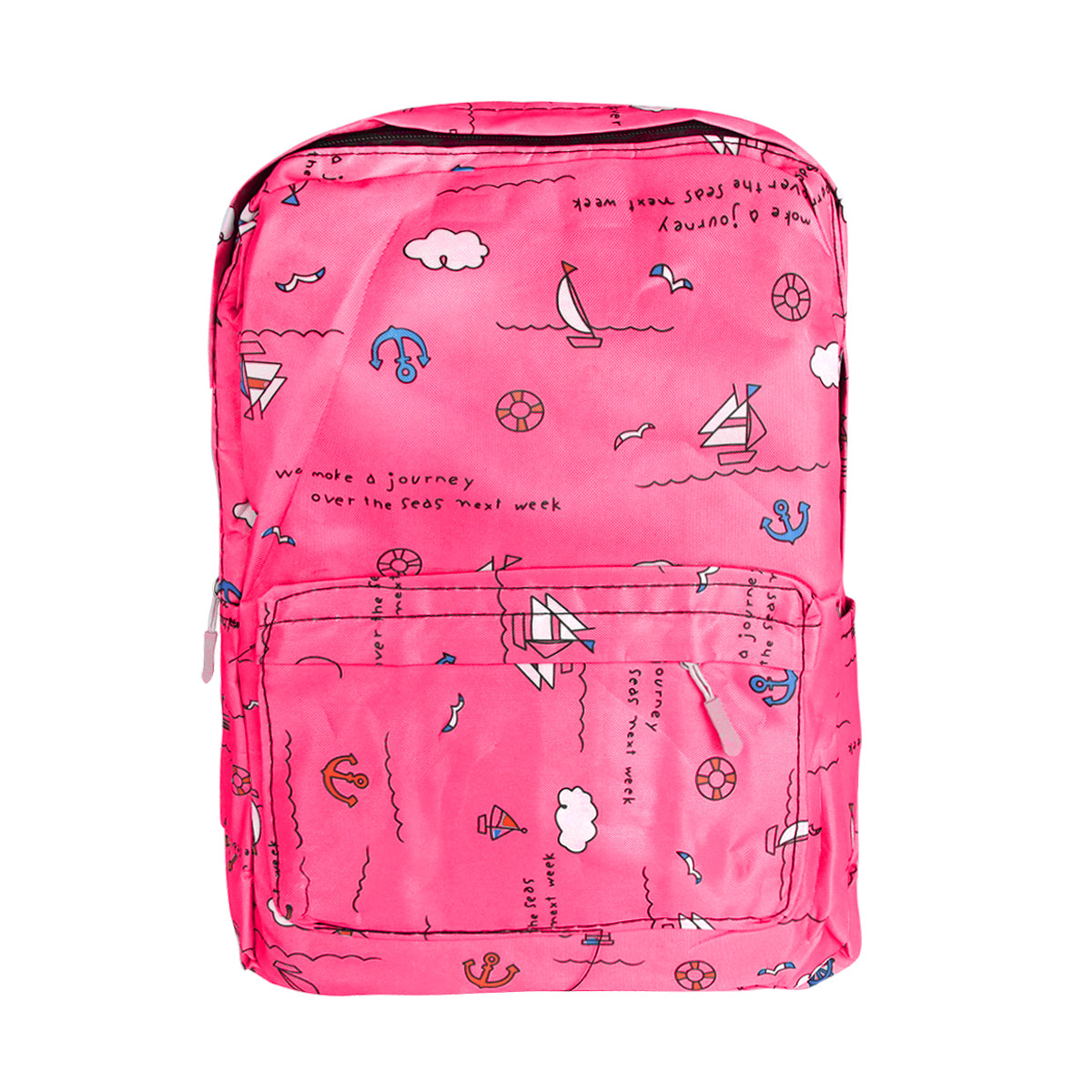 Mochila con Diseño de Barquitos, Color Rosa