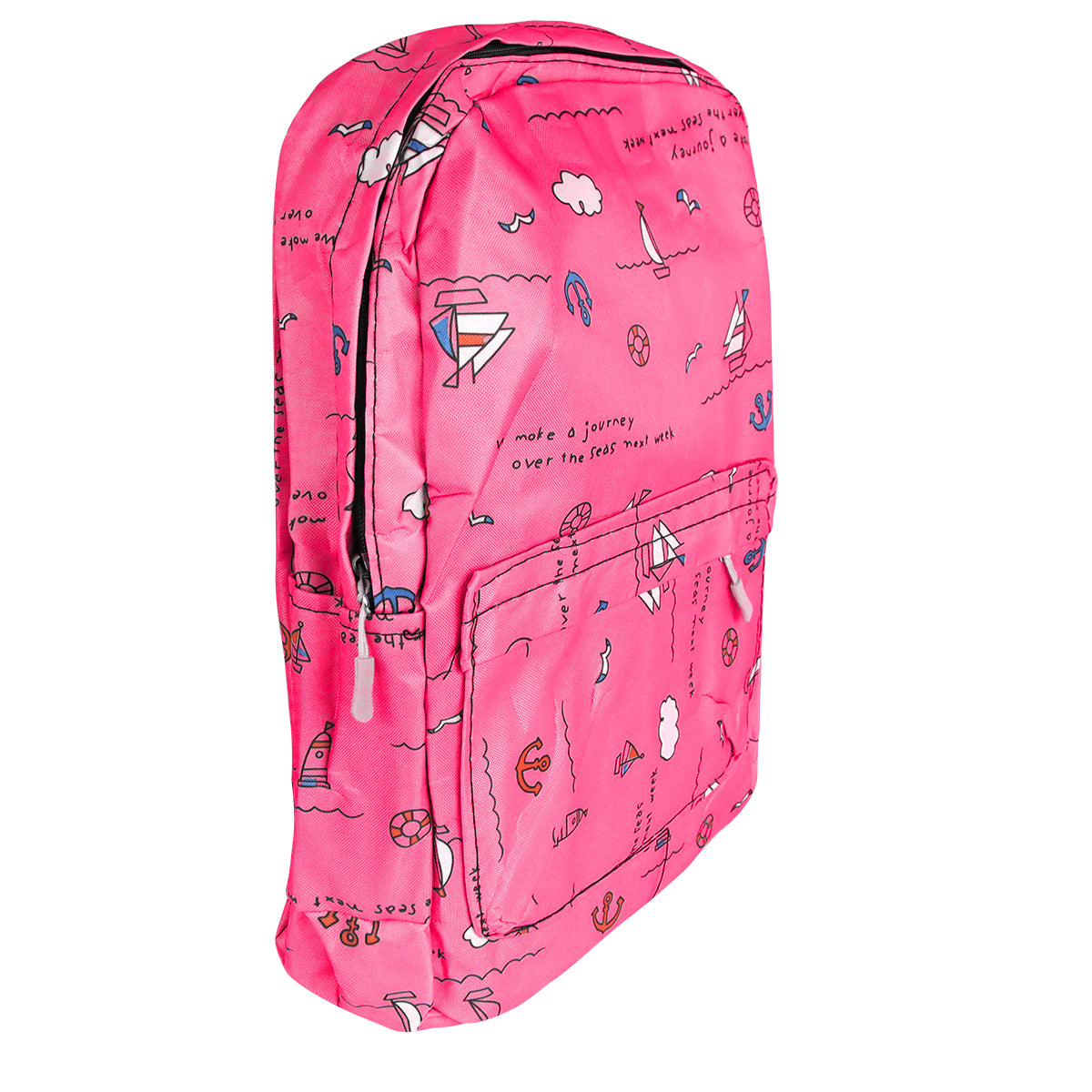 Mochila con Diseño de Barquitos, Color Rosa
