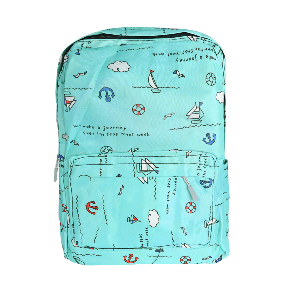 Mochila con Diseño de Barquitos, Color Verde