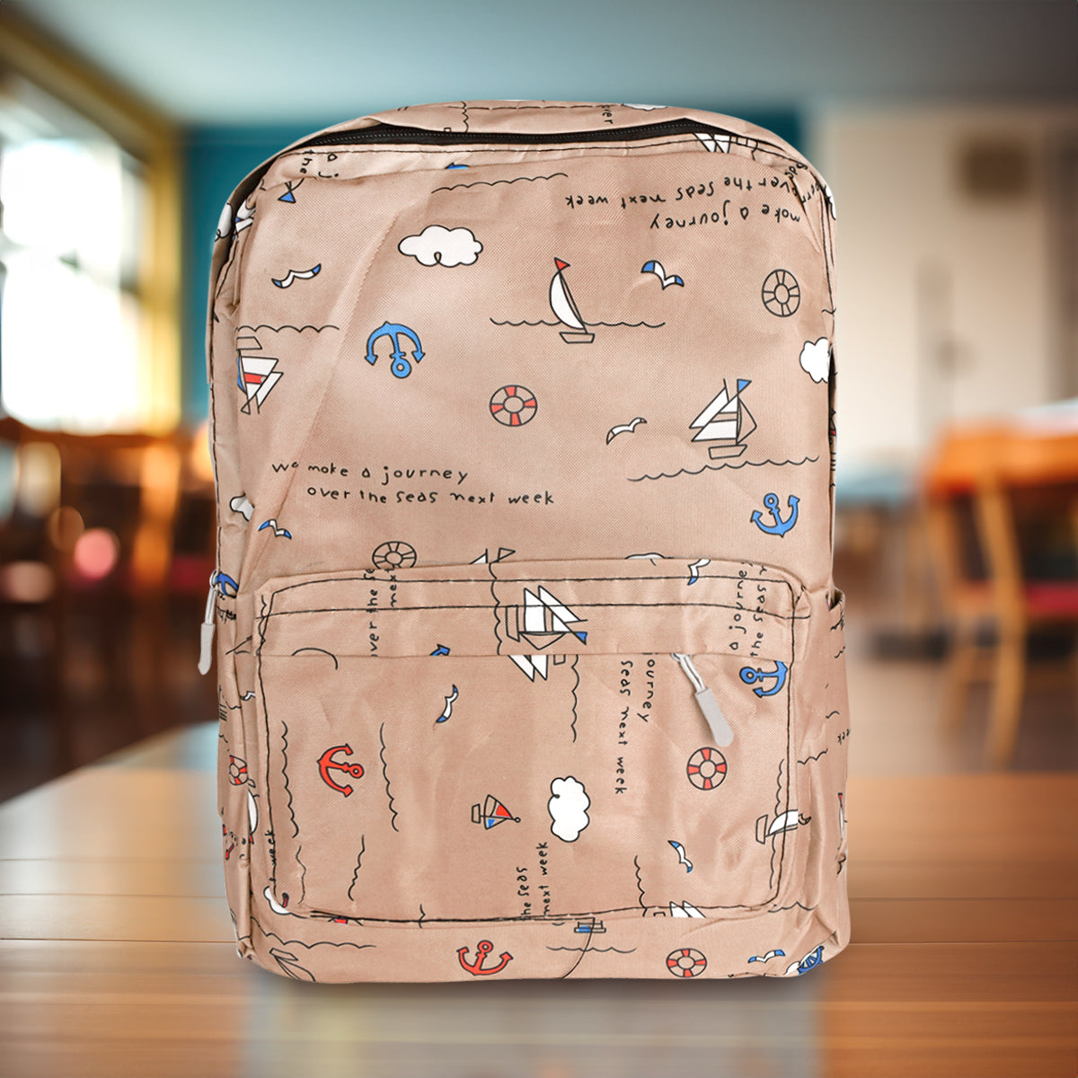 Mochila con Diseño de Barquitos