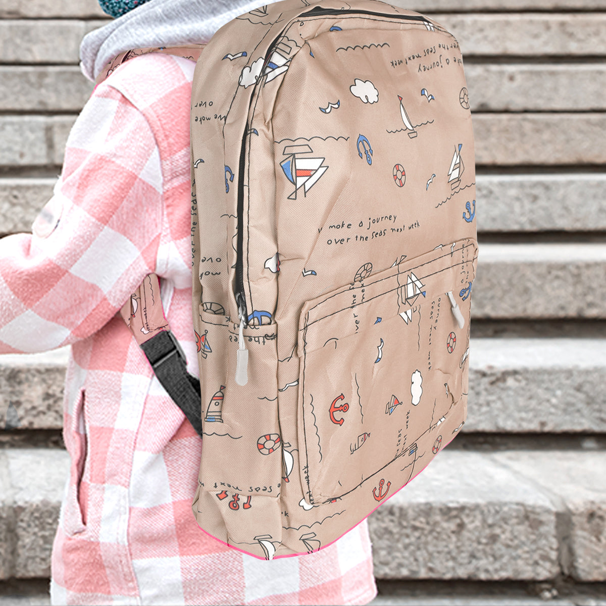 Mochila con Diseño de Barquitos