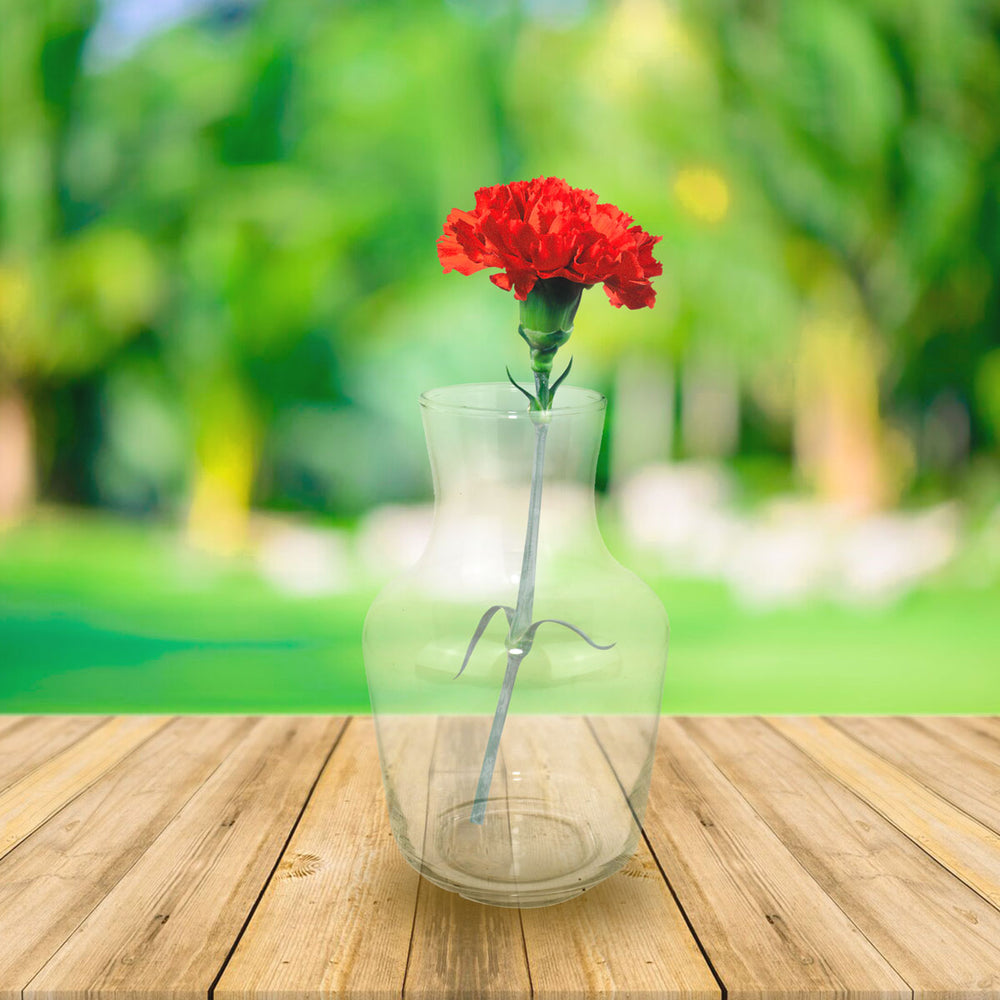 Florero de Cristal Transparente en Forma Cilíndrica.