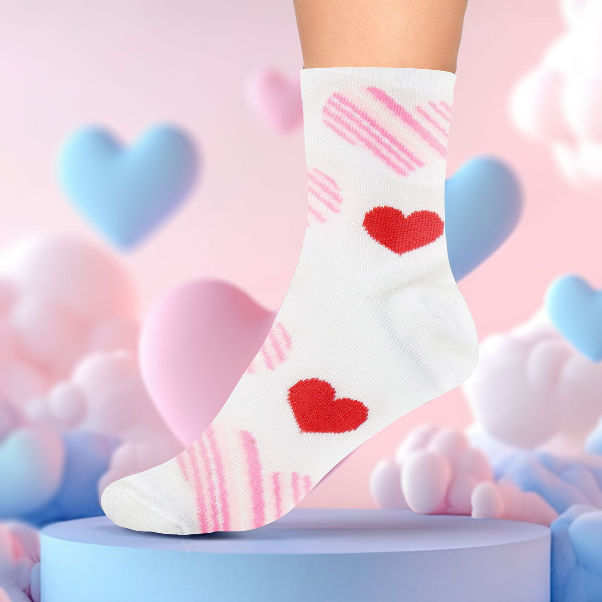 Calcetines de Corazón, color Blanco