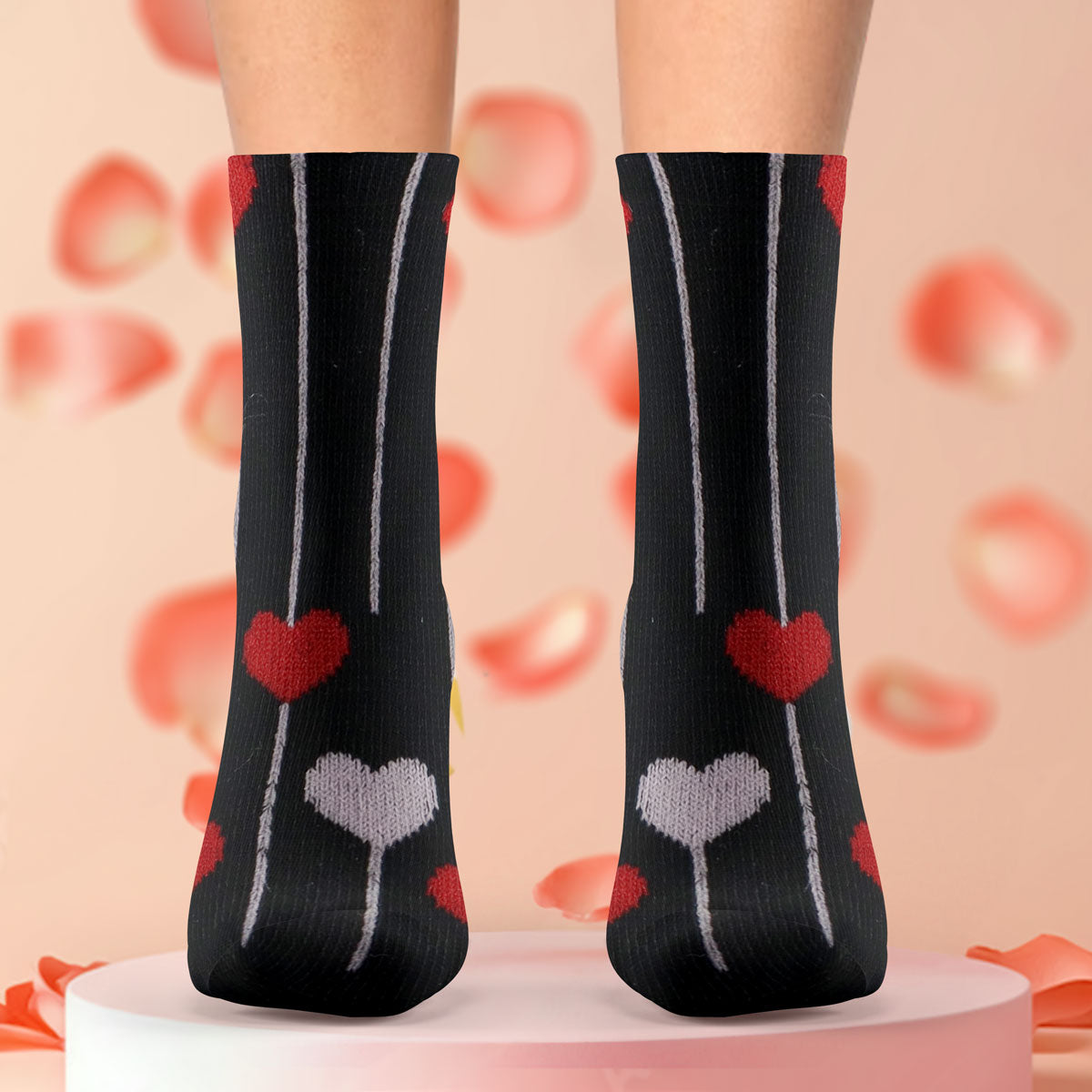 Calcetines de Corazón, color Negro