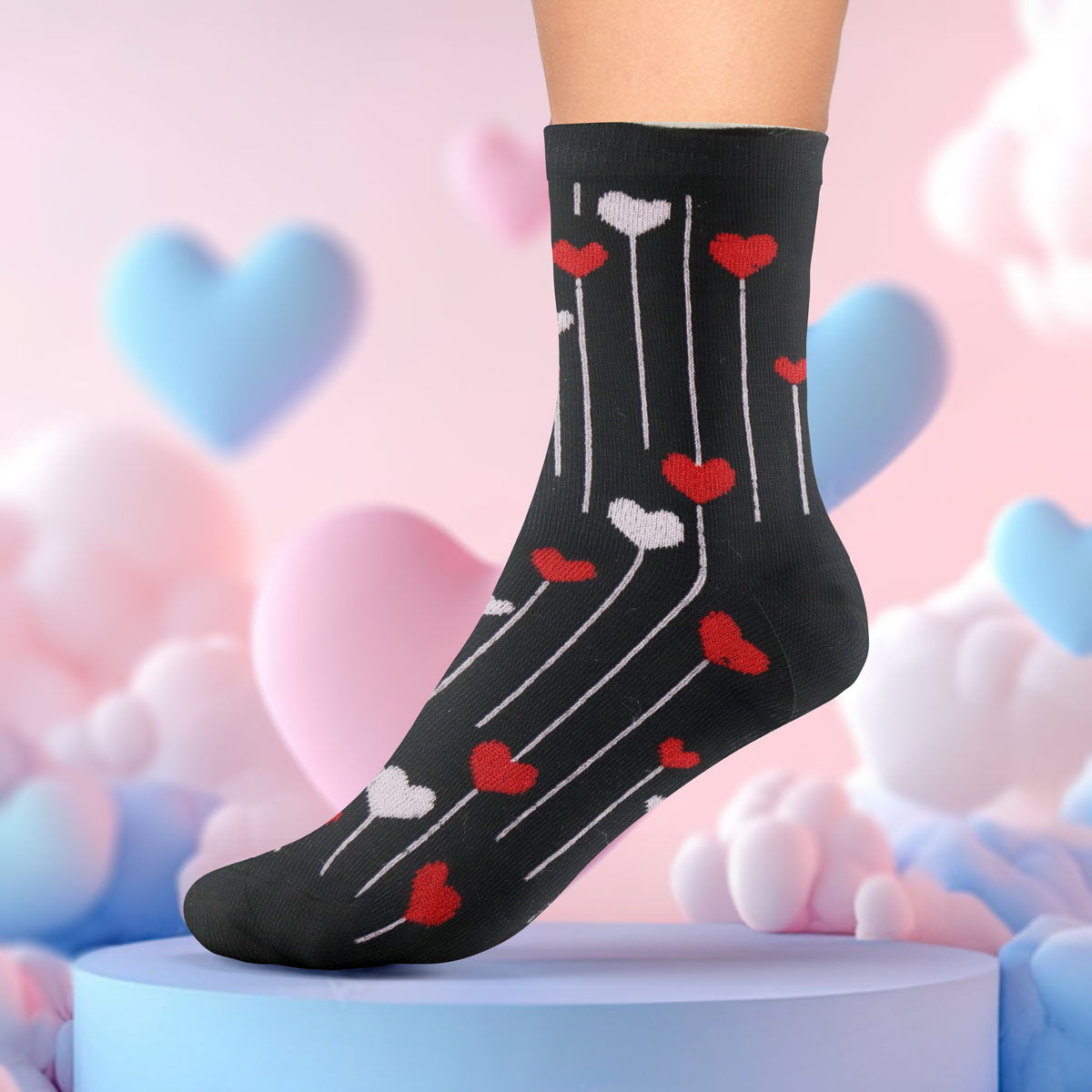 Calcetines de Corazón, color Negro