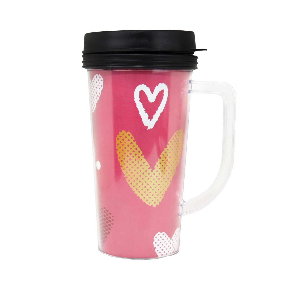 Termo con Diseño Corazones, color Rosa