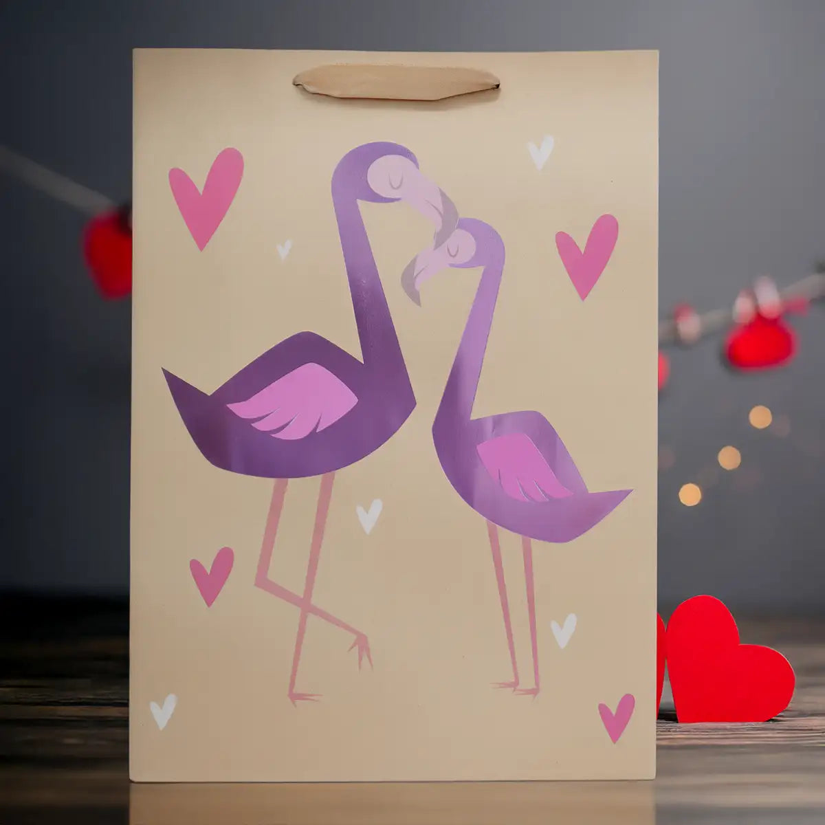 Bolsa de Regalo, Flamingo, Kraft