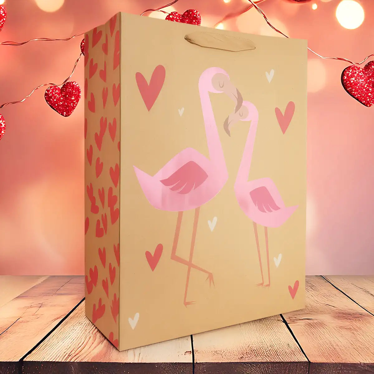 Bolsa de Regalo, Flamingo, Kraft