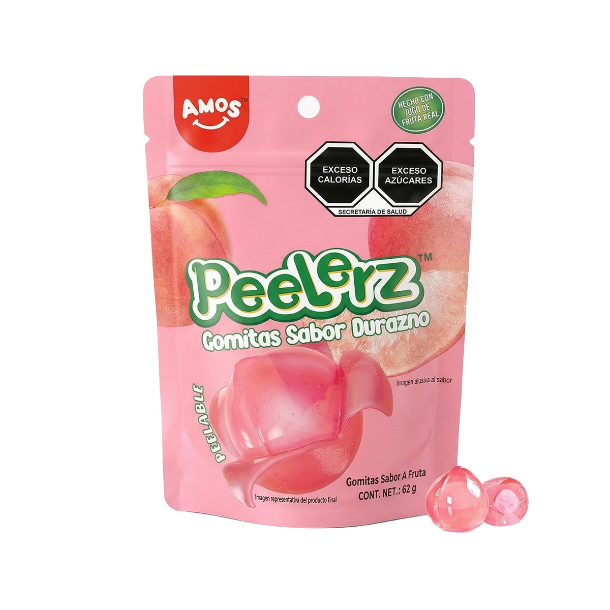 Durazno, Gomitas Pelables, Peelerz, 62 gr