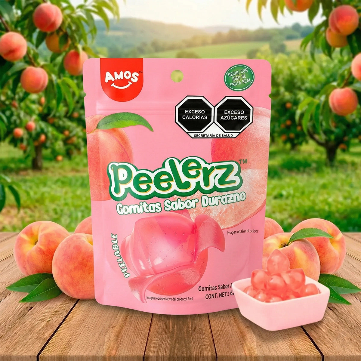 Durazno, Gomitas Pelables, Peelerz, 62 gr