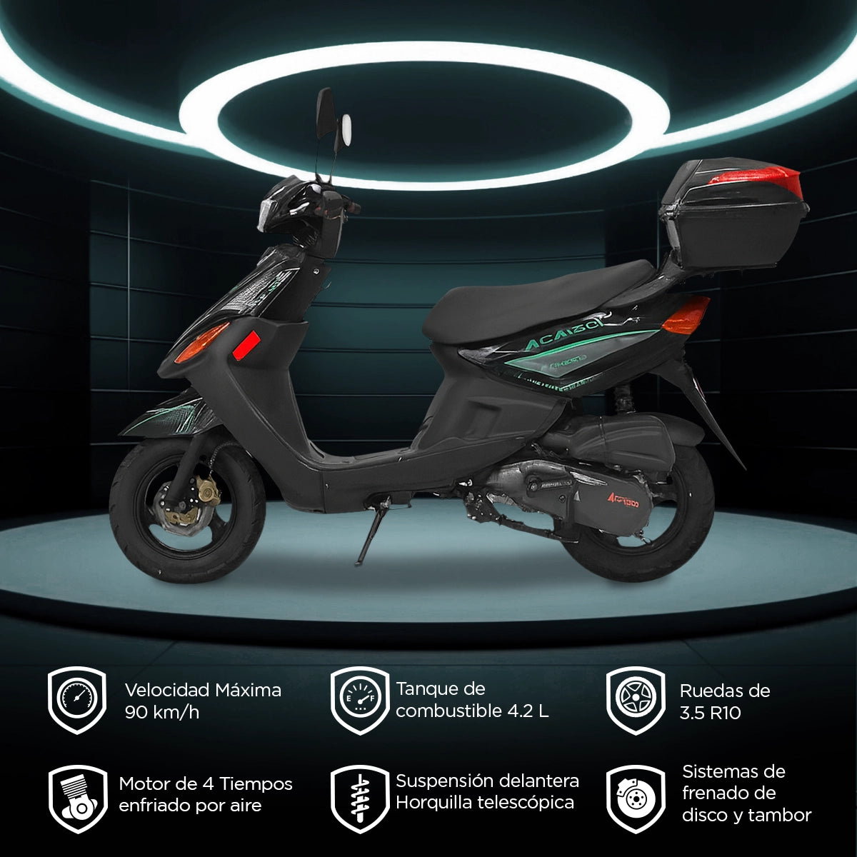 Motocicleta Acapulco Kiwo 150 2025, color Verde