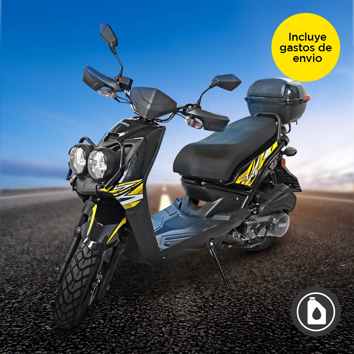 Motocicleta Kiwo KWS 150 2025, Color Amarillo