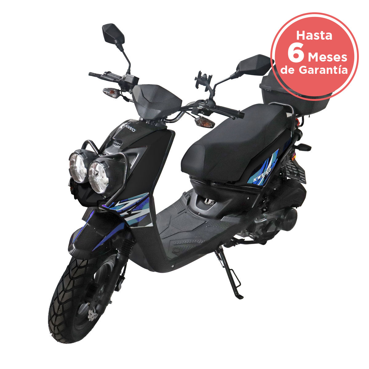 Motocicleta Kiwo KWS 150 2025 color Negro con Azul