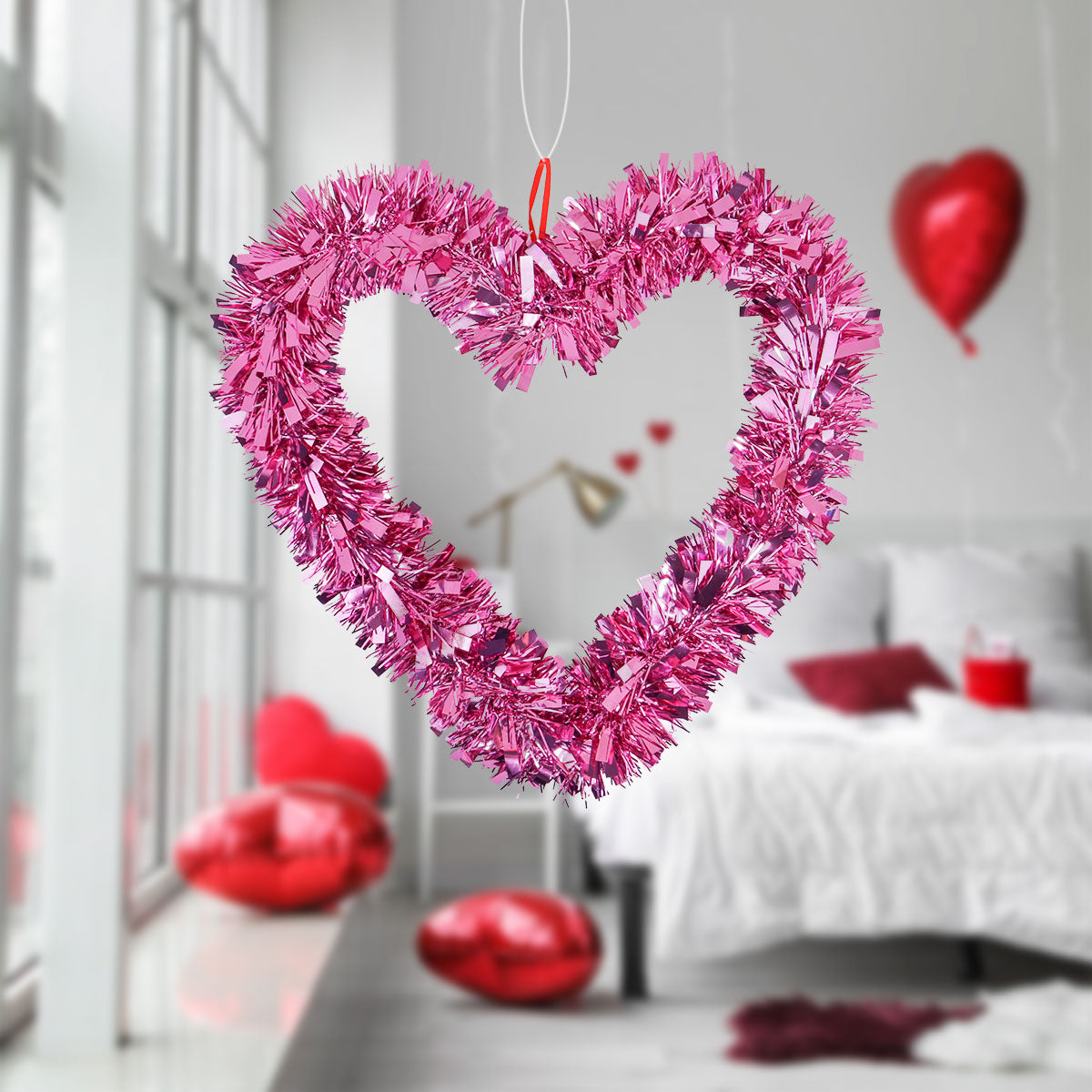 Corazón de Escarcha, color Rosa 25cm x 15 cm.