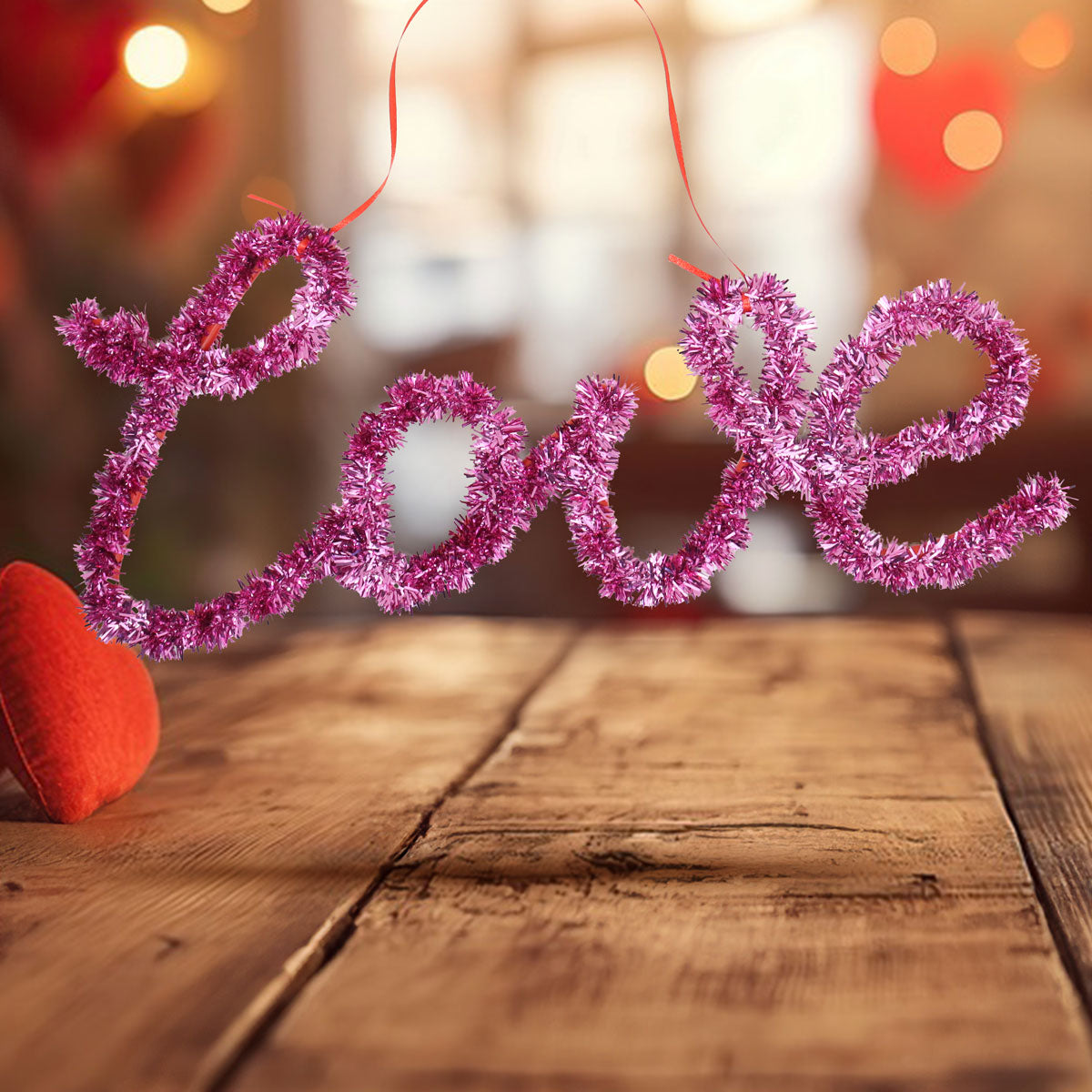 Letrero Love de escarcha color Rosa