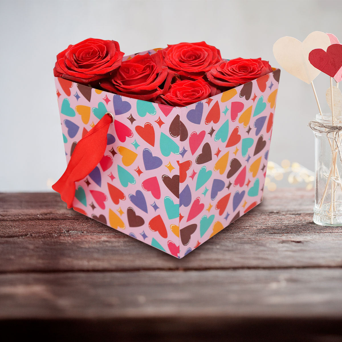 Caja para Regalo de Corazones, colores