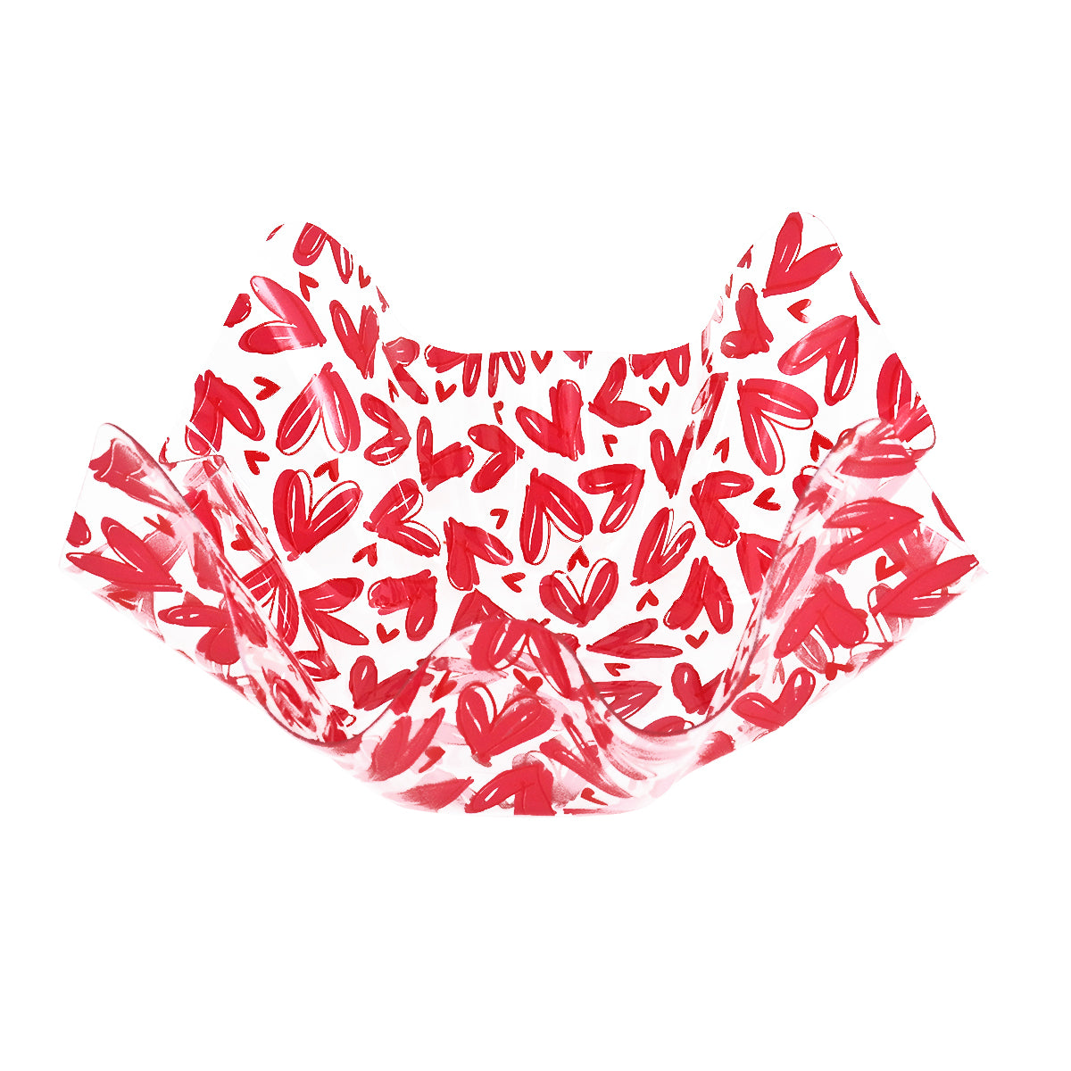 Charola de Acrílico Transparente de Corazón, color Rojo
