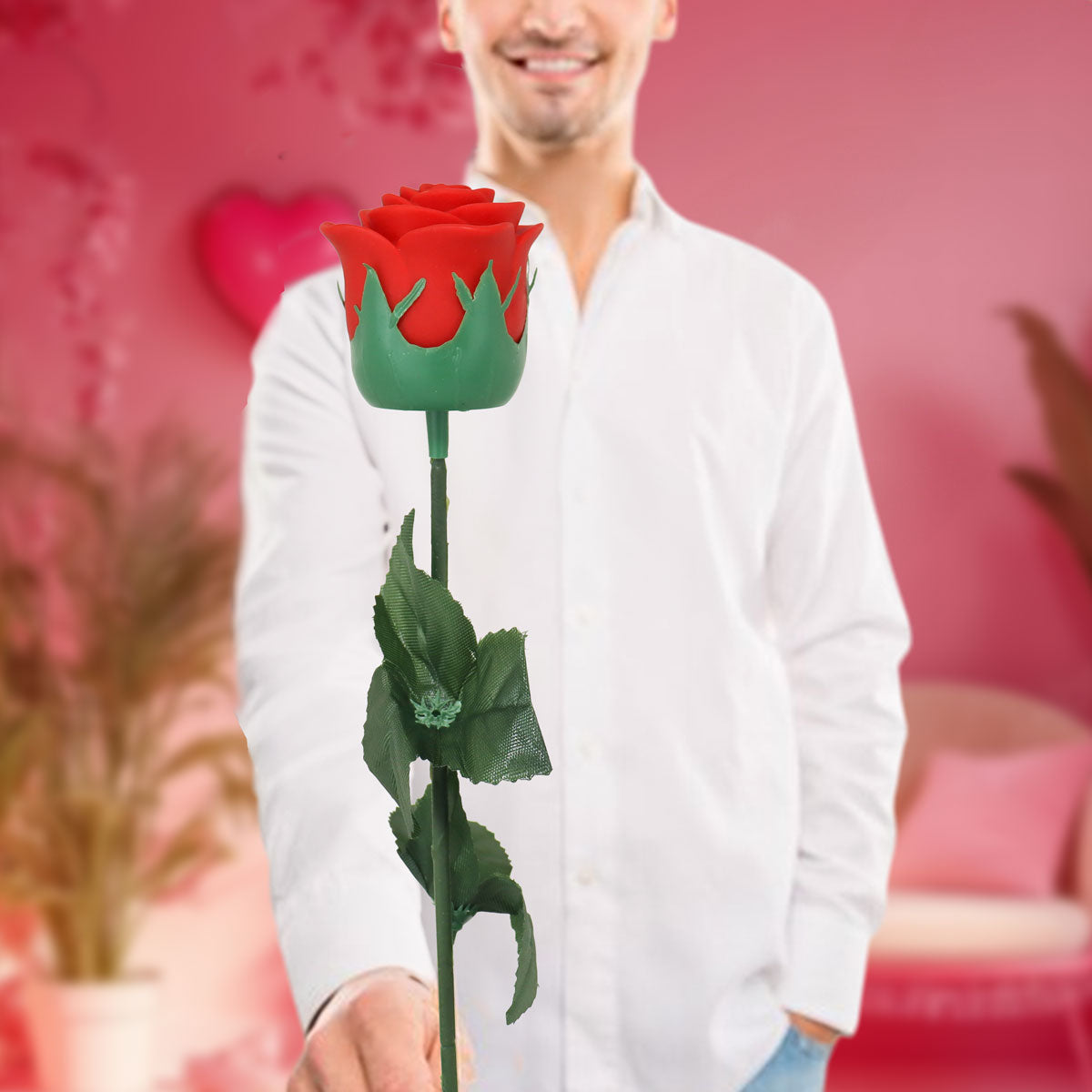 Rosa de Plástico, Color Rojo